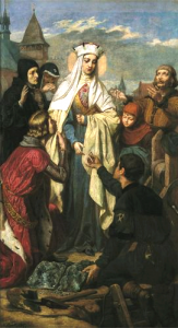 Odkrycie soli w Bochni przez świętą Kingę. Obraz Floriana Cynka