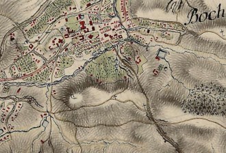 Uzbornia na mapie  Miega z 1783 r.
