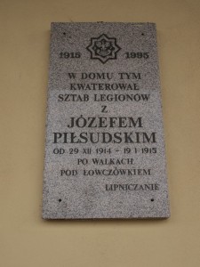 Pobyt legionistów Piłsudskiego w Lipnicy Murowanej upamiętnia specjalna tablica