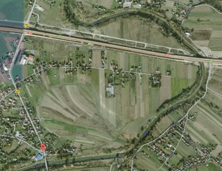 Zdjęcie lotnicze obecnych terenów Rajszuli w Proszówkach.