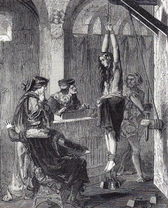 Kobieta oskarżona o czary w średniowieczu. Reprod. fot. rysunku. Autor: E. Deschamps XIX w. Wikimedia Commons/dp 
