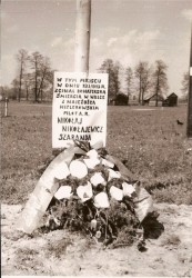 Mogiła pilota Szarandy w 1945 r.