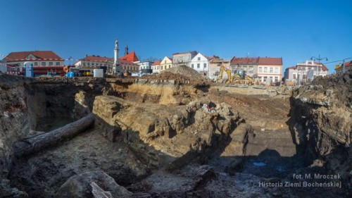Pozostałości bocheńskiego ratusza odkryte w trakcie badań archeologicznych w 2019 r. Fot. M. Mroczek
